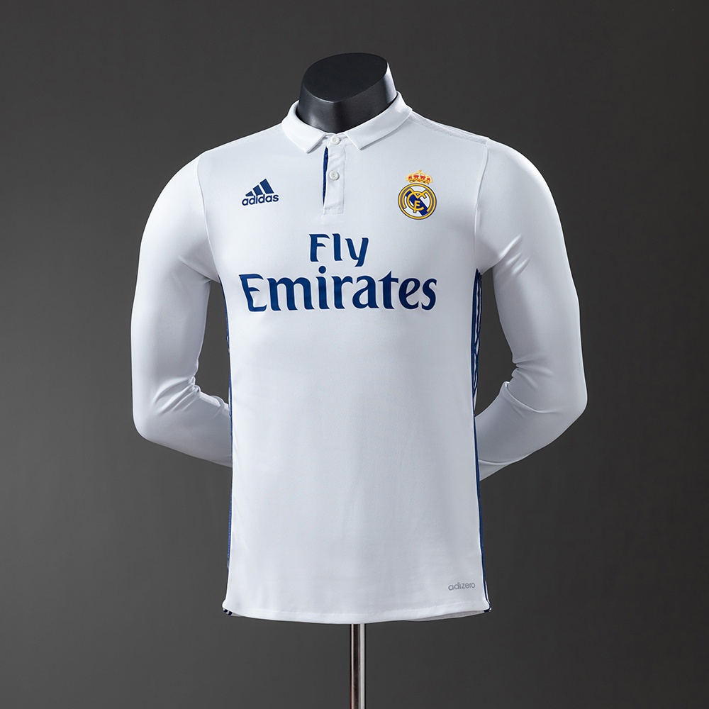 JER-11353_1 Real Madrid 16/17 Home Long Sleeve Player Version Retro Jersey - 图片 1