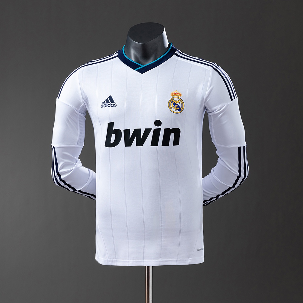 JER-11356_1 Real Madrid 12/13 Home Long Sleeve Player Version Retro Jersey - 图片 1