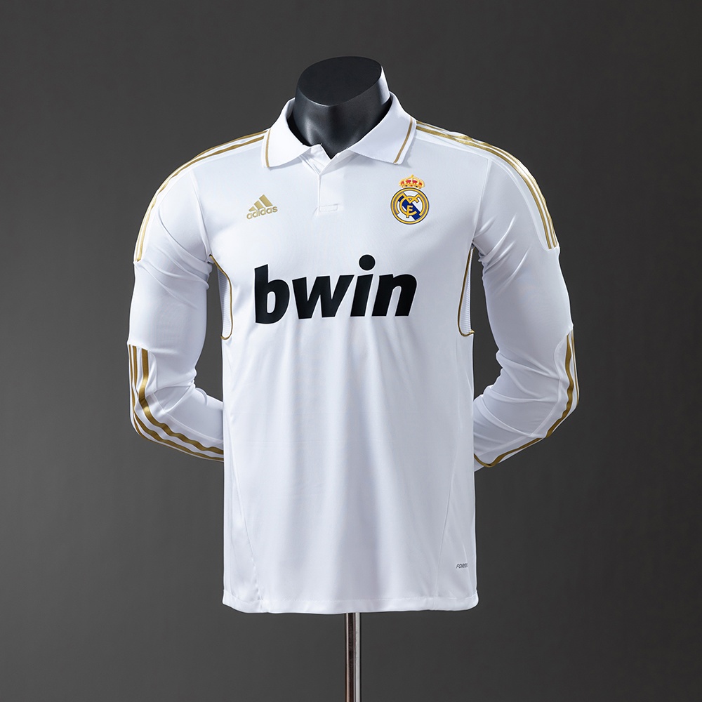 JER-11357_1 Real Madrid 11/12 Home Long Sleeve Player Version Retro Jersey - 图片 1