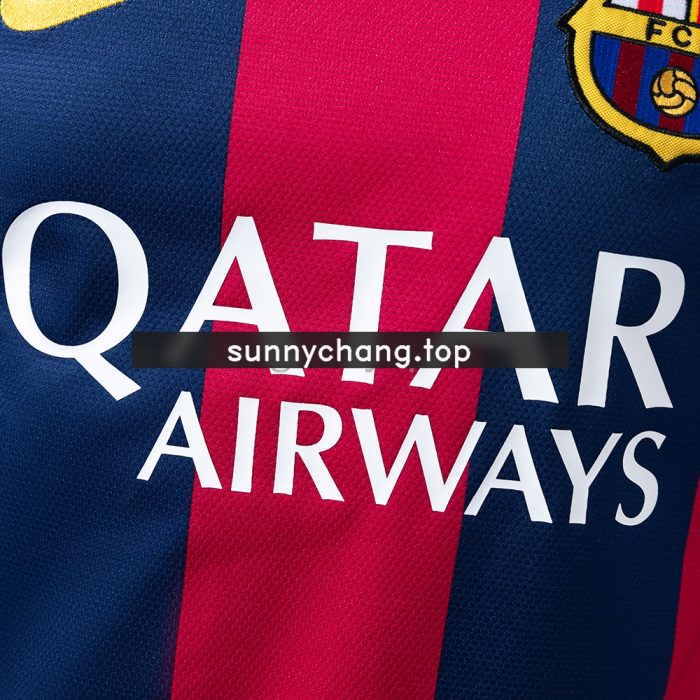 Barcelona 14/15 Home Long Sleeve Player Version Retro Jersey - 图片 6
