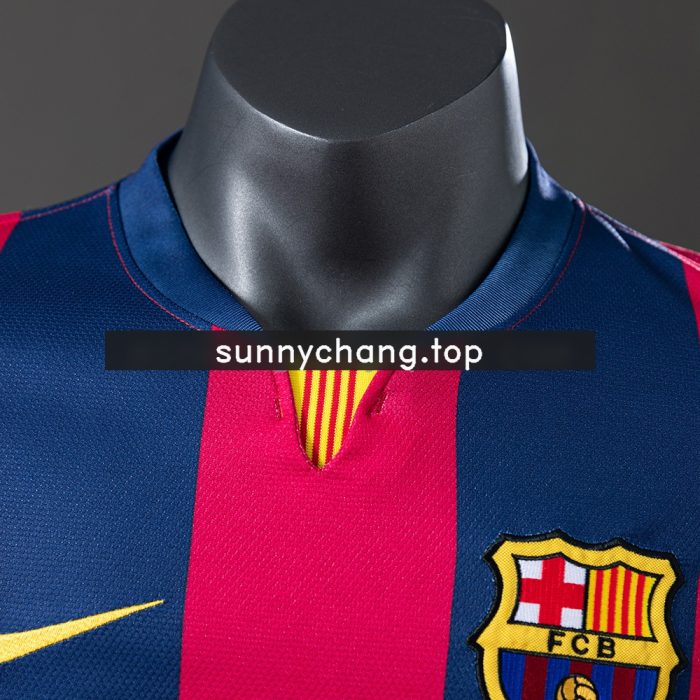 Barcelona 14/15 Home Long Sleeve Player Version Retro Jersey - 图片 7
