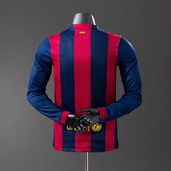 Barcelona 14/15 Home Long Sleeve Player Version Retro Jersey - 图片 8