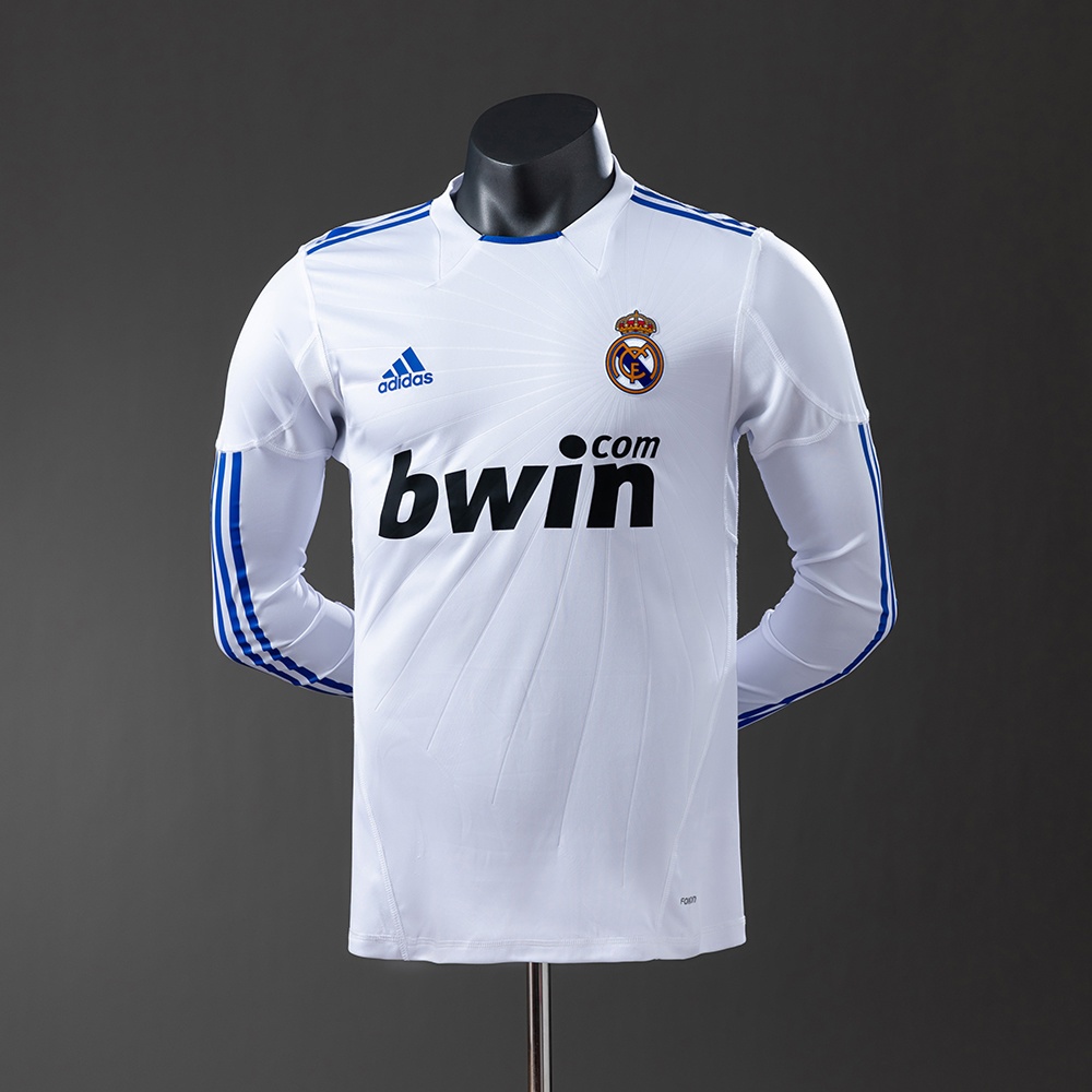 JER-11359_1 Real Madrid 10/11 Home Long Sleeve Player Version Retro Jersey - 图片 1