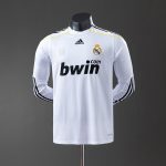 Real Madrid 0910 Home Long Sleeve Player Version Retro Jersey