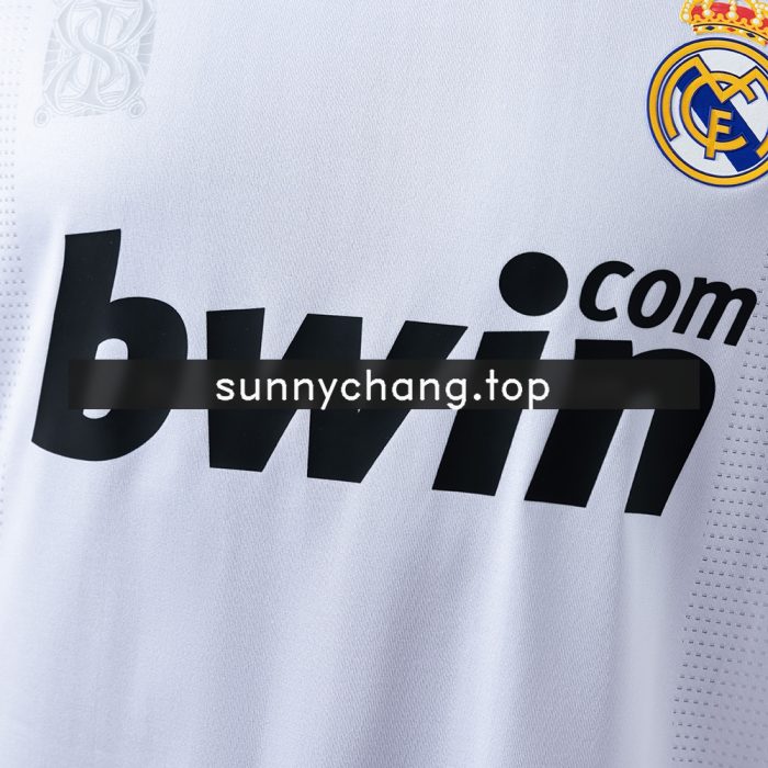 Real Madrid 0910 Home Long Sleeve Player Version Retro Jersey - 图片 7