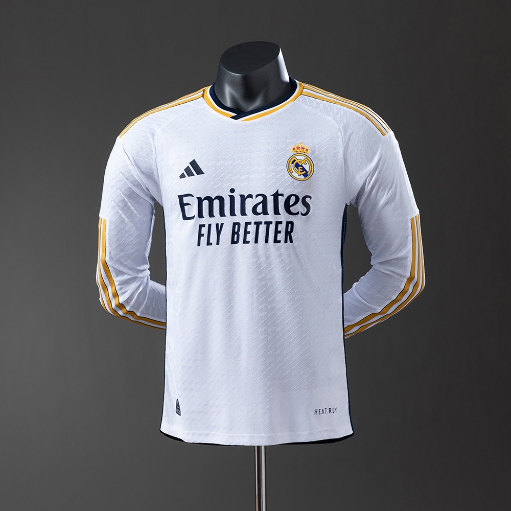 JER-11362_1 Real Madrid 23/24 Home Long Sleeve Player Version Jersey - 图片 1