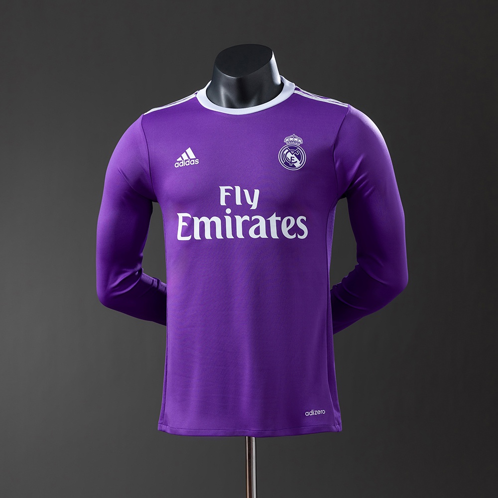 JER-11365_1 Real Madrid 16/17 Away Long Sleeve Player Version Retro Jersey - 图片 1