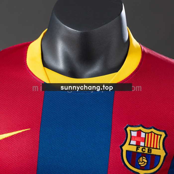 Barcelona 10/11 Home Long Sleeve Player Version Retro Jersey - 图片 7