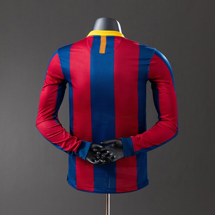 Barcelona 10/11 Home Long Sleeve Player Version Retro Jersey - 图片 8
