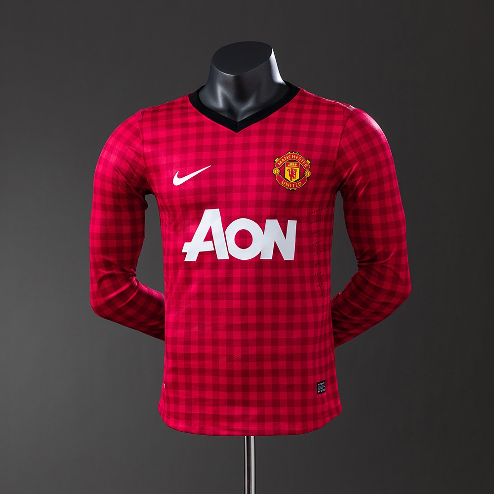 JER-11369_1 M-U 12/13 Home Long Sleeve Player Version Retro Jersey - 图片 1