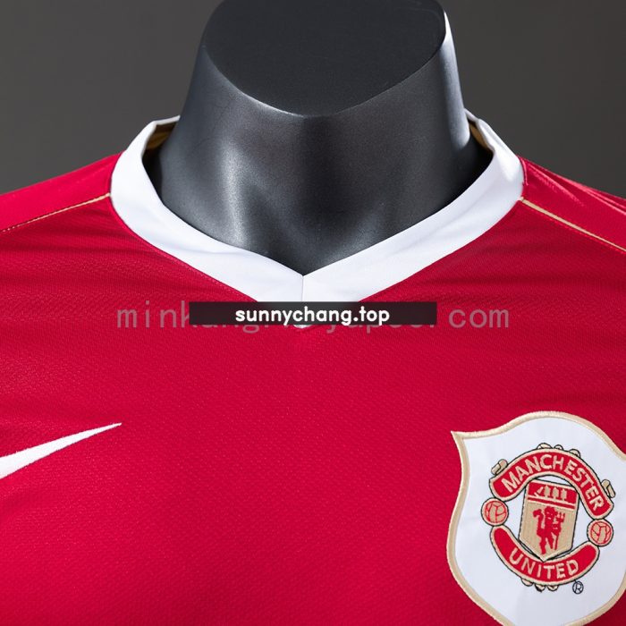 M-U 06/07 Home Long Sleeve Player Version Retro Jersey - 图片 7