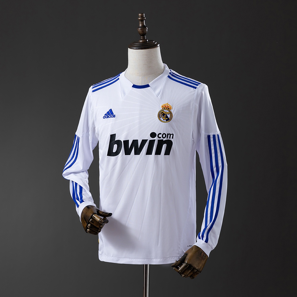 JER-11378_1 Real Madrid 10/11 Home Long Sleeve Retro Jersey - 图片 1