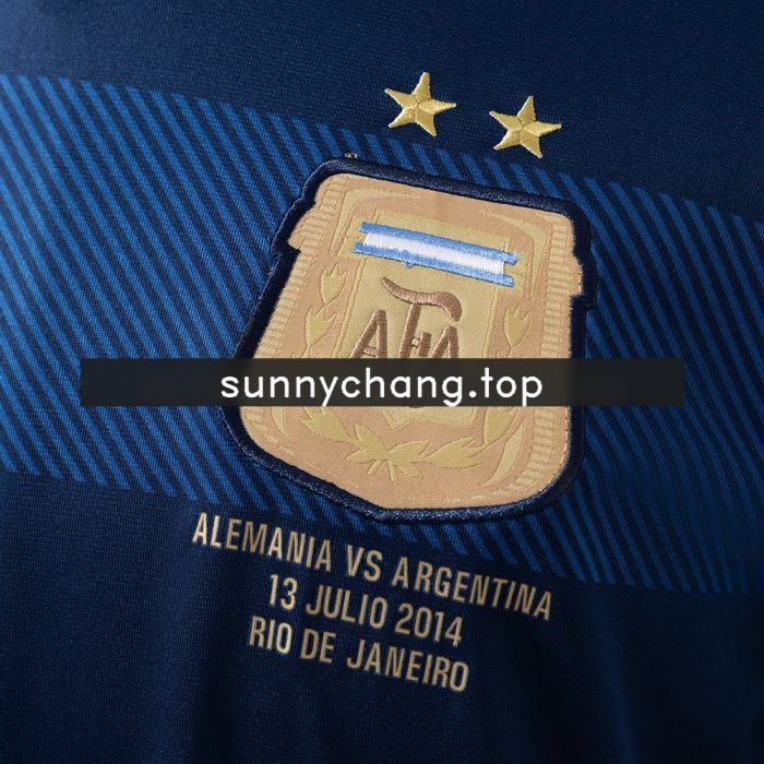 Argentina 2014 Away Long Sleeve Retro Jersey - 图片 5