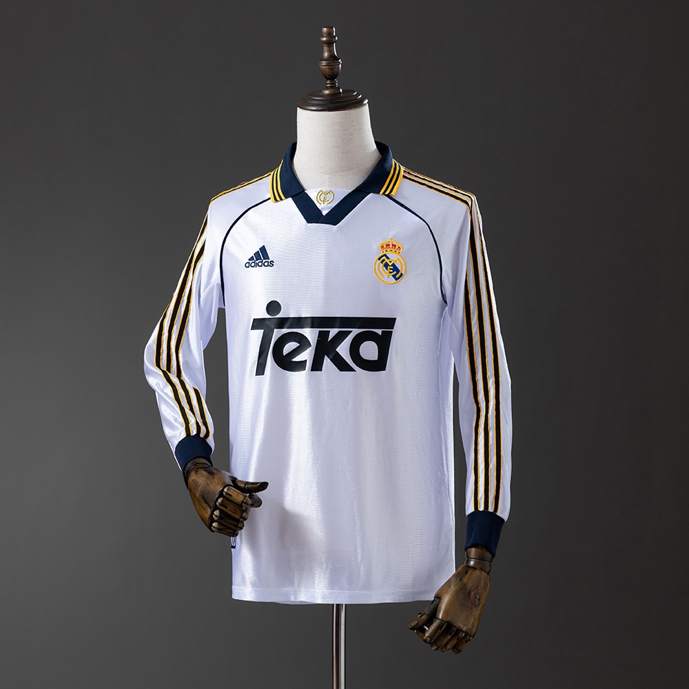 JER-11386_1 Real Madrid 98/00 Home Long Sleeve Retro Jersey - 图片 1