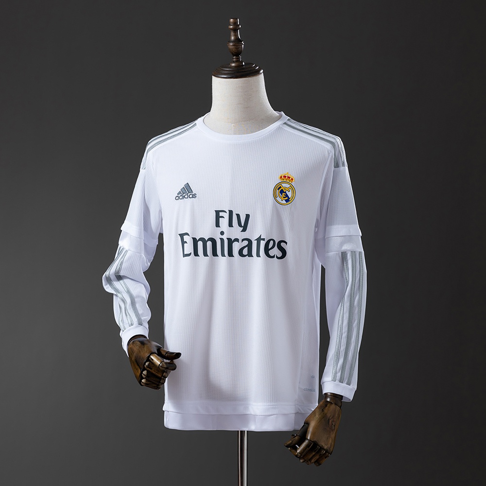 JER-11390_1 Real Madrid 15/16 Home Long Sleeve Retro Jersey - 图片 1