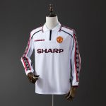 M-U 98/99 White Long Sleeve Retro Jersey