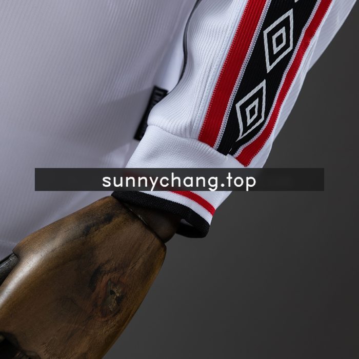 M-U 98/99 White Long Sleeve Retro Jersey - 图片 2