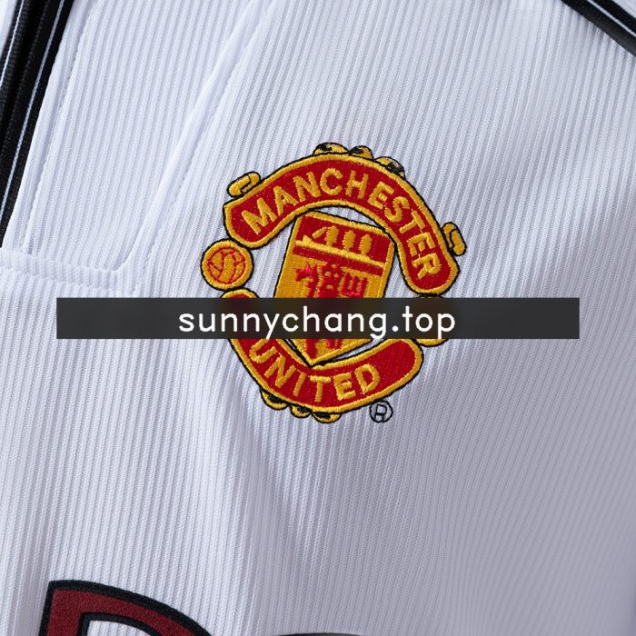 M-U 98/99 White Long Sleeve Retro Jersey - 图片 4