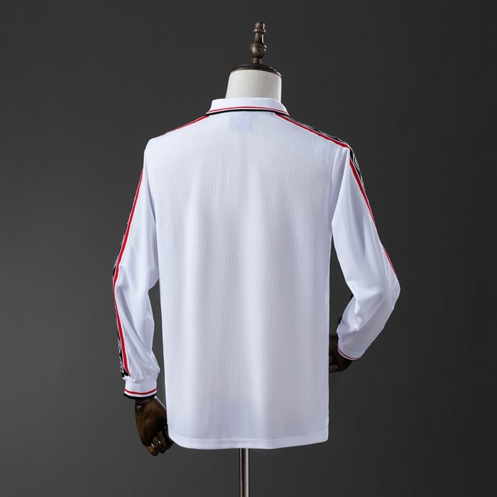 M-U 98/99 White Long Sleeve Retro Jersey - 图片 7