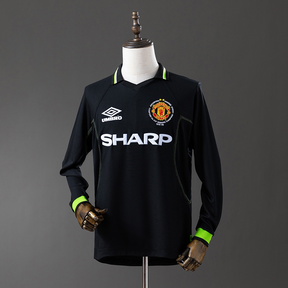 JER-11393_1 M-U 98/99 2nd Away (Champions League Edition) Long Sleeve Retro Jersey - 图片 1