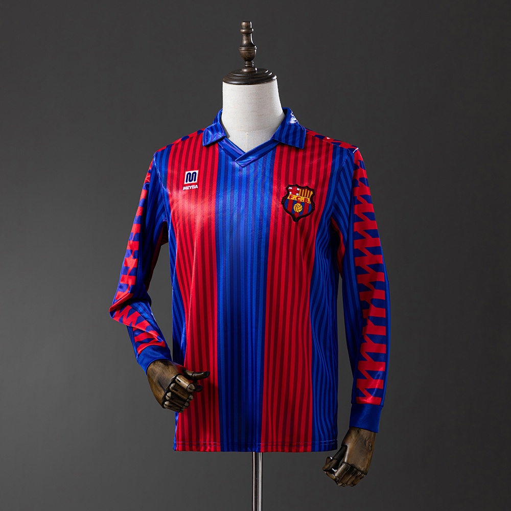 JER-11399_1 Barcelona 1992 Home Long Sleeve Retro Jersey - 图片 1