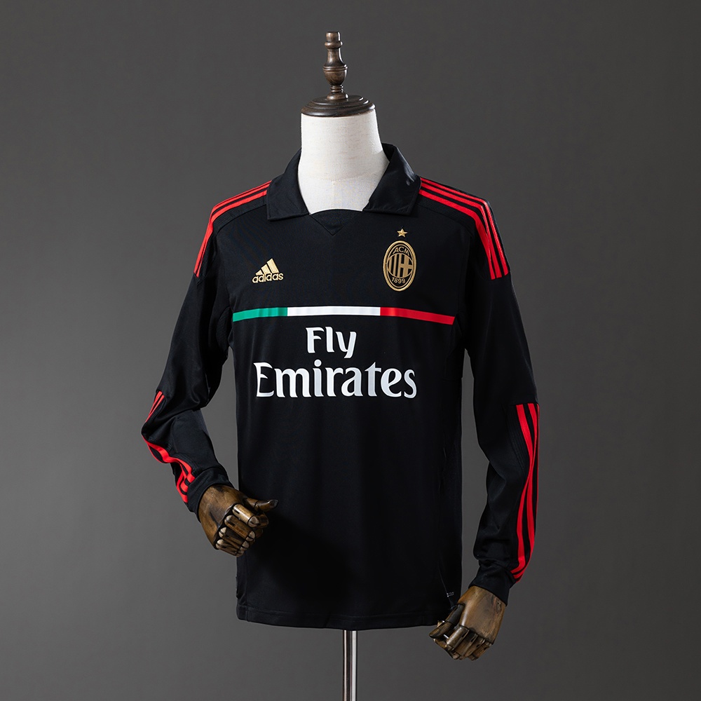 JER-11401_1 AC Milan 11/12 Away Long Sleeve Retro Jersey - 图片 1