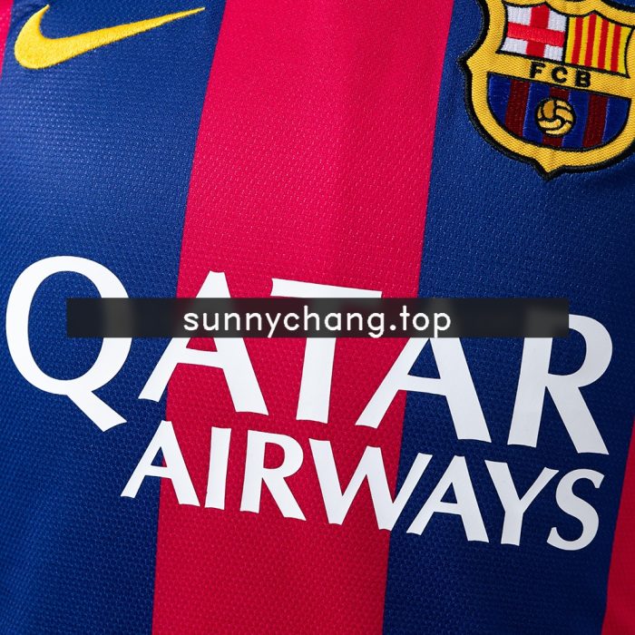 Barcelona 2014/15 Home Long Sleeve Retro Jersey - 图片 6