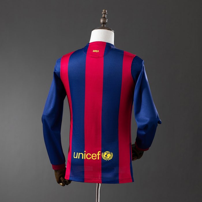 Barcelona 2014/15 Home Long Sleeve Retro Jersey - 图片 8