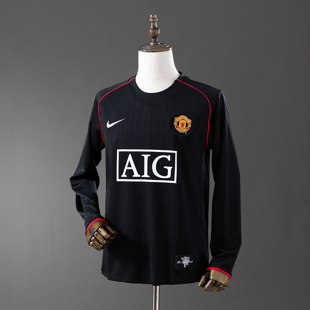 JER-11420_1 Retro Long Sleeve Manchester United 07/08 Black - 图片 1