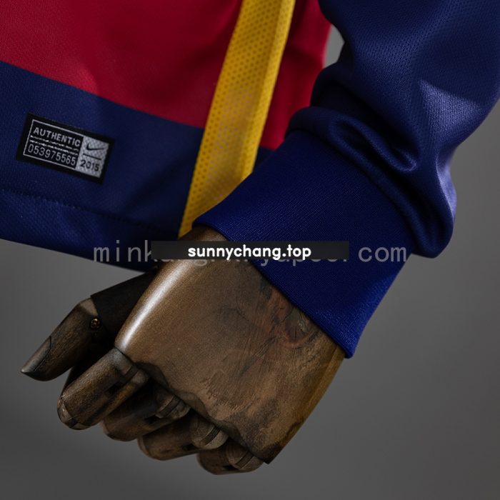 Barcelona 2015/16 Home Long Sleeve Retro Jersey - 图片 2