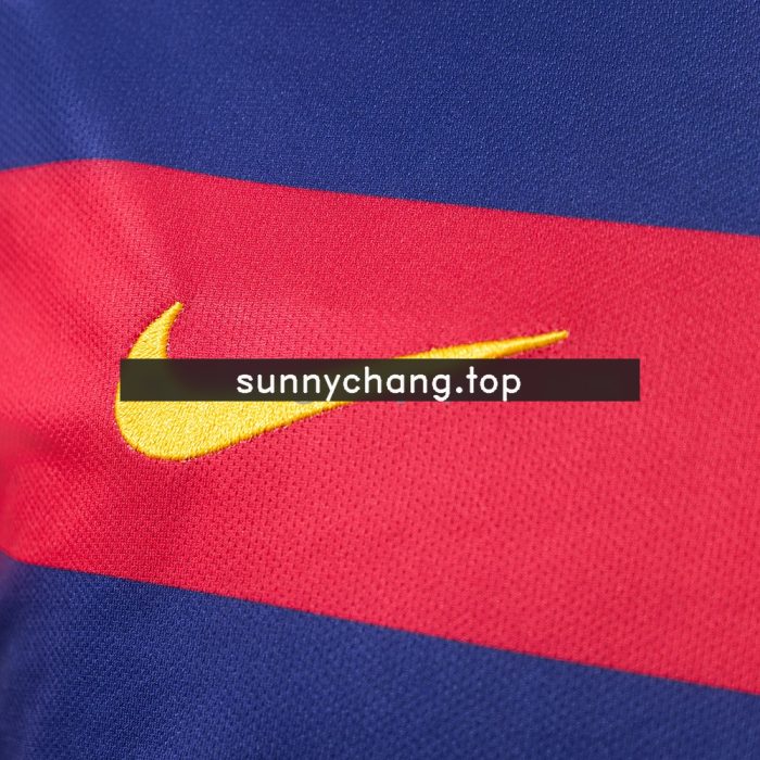 Barcelona 2015/16 Home Long Sleeve Retro Jersey - 图片 3