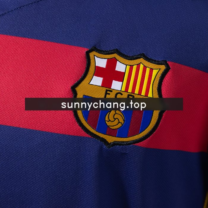 Barcelona 2015/16 Home Long Sleeve Retro Jersey - 图片 4