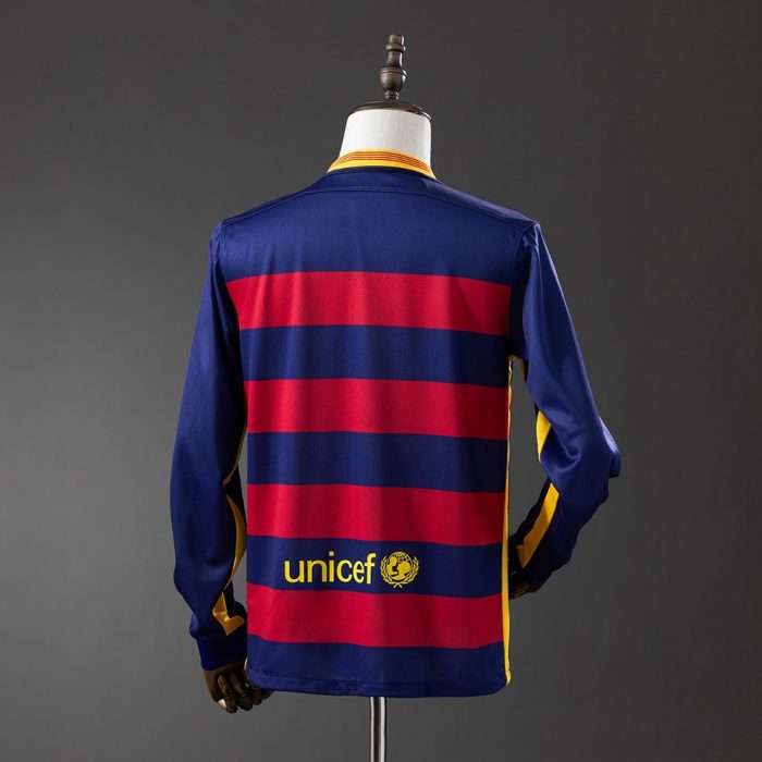 Barcelona 2015/16 Home Long Sleeve Retro Jersey - 图片 7