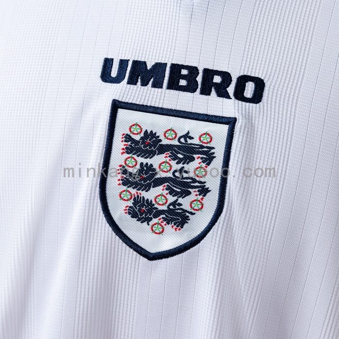 England 1996 Home Long Sleeve Retro Jersey - 图片 3