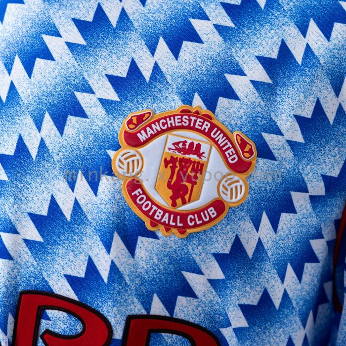 Retro Long Sleeve Manchester United 1990/92 Away - 图片 4