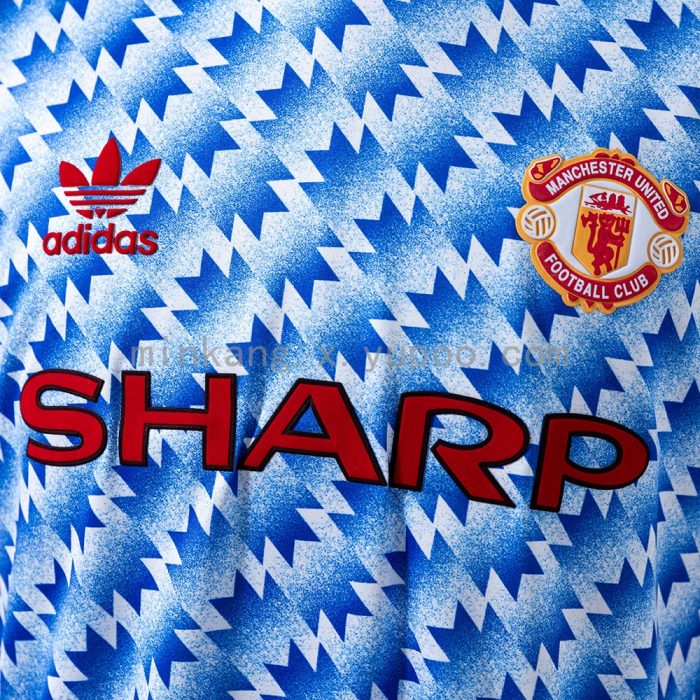 Retro Long Sleeve Manchester United 1990/92 Away - 图片 5