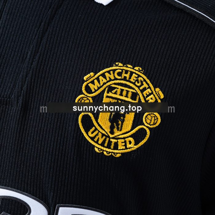 M-U 1998/99 Black Long Sleeve Retro Jersey - 图片 4