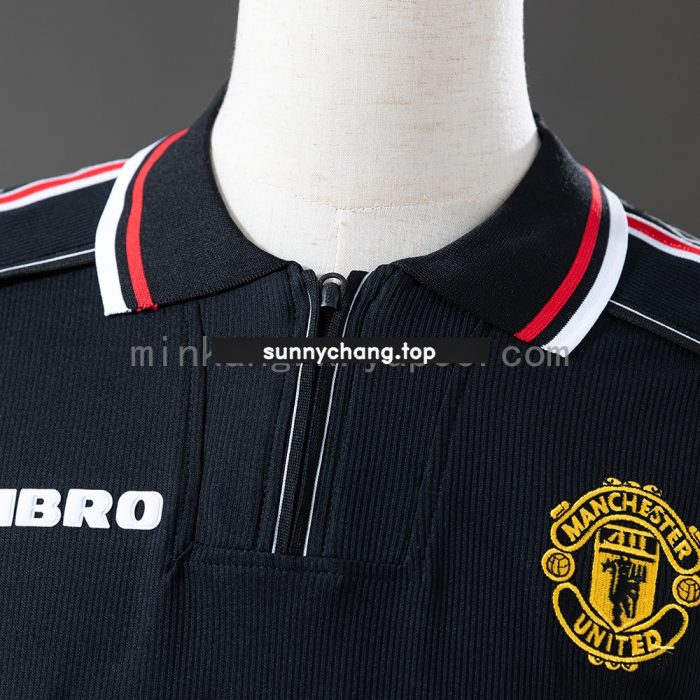 M-U 1998/99 Black Long Sleeve Retro Jersey - 图片 6