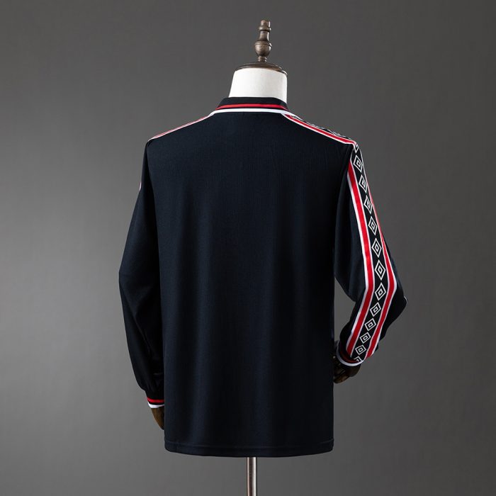 M-U 1998/99 Black Long Sleeve Retro Jersey - 图片 7