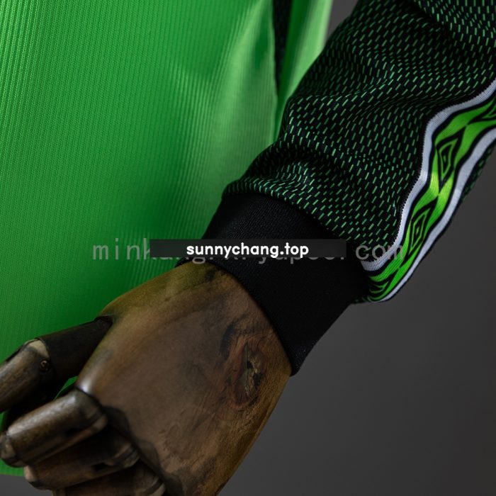 M-U 1998/99 Goalkeeper Green Long Sleeve Retro Jersey - 图片 2
