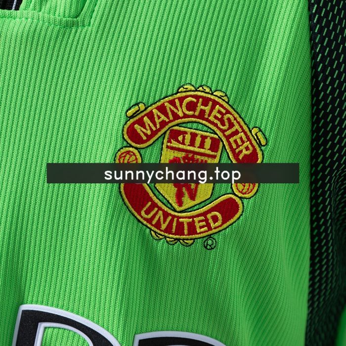 M-U 1998/99 Goalkeeper Green Long Sleeve Retro Jersey - 图片 4