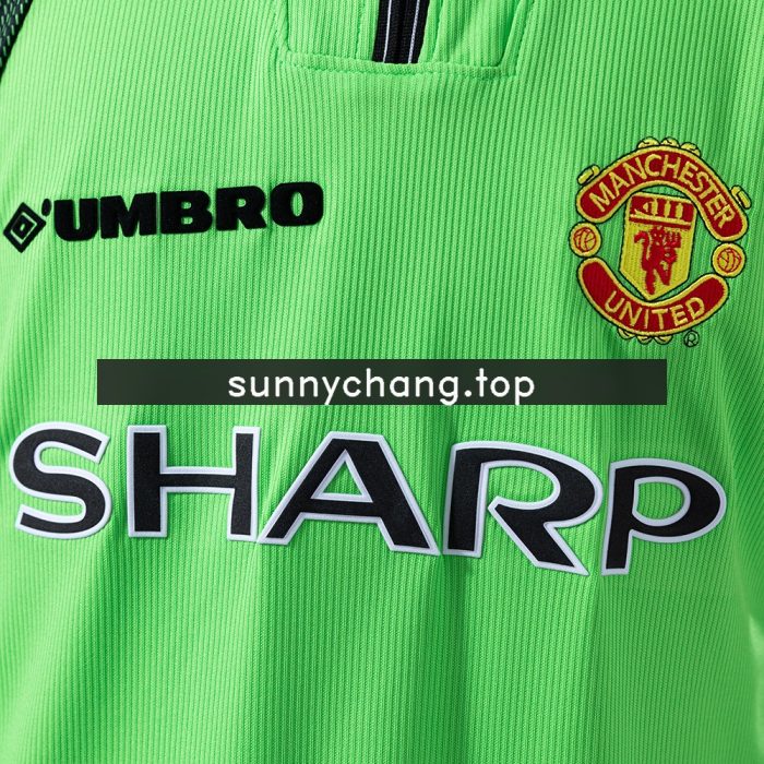 M-U 1998/99 Goalkeeper Green Long Sleeve Retro Jersey - 图片 5