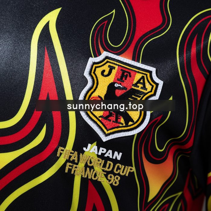 Japan 1998 Goalkeeper Black Fireworks Long Sleeve Retro Jersey - 图片 4