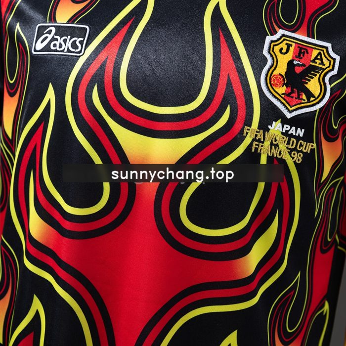Japan 1998 Goalkeeper Black Fireworks Long Sleeve Retro Jersey - 图片 5