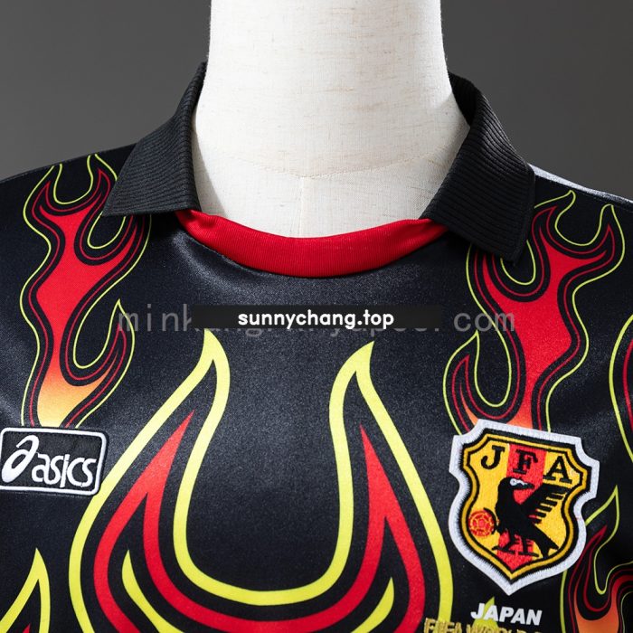 Japan 1998 Goalkeeper Black Fireworks Long Sleeve Retro Jersey - 图片 6