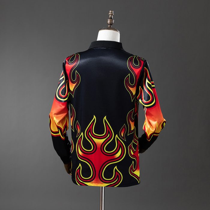 Japan 1998 Goalkeeper Black Fireworks Long Sleeve Retro Jersey - 图片 7