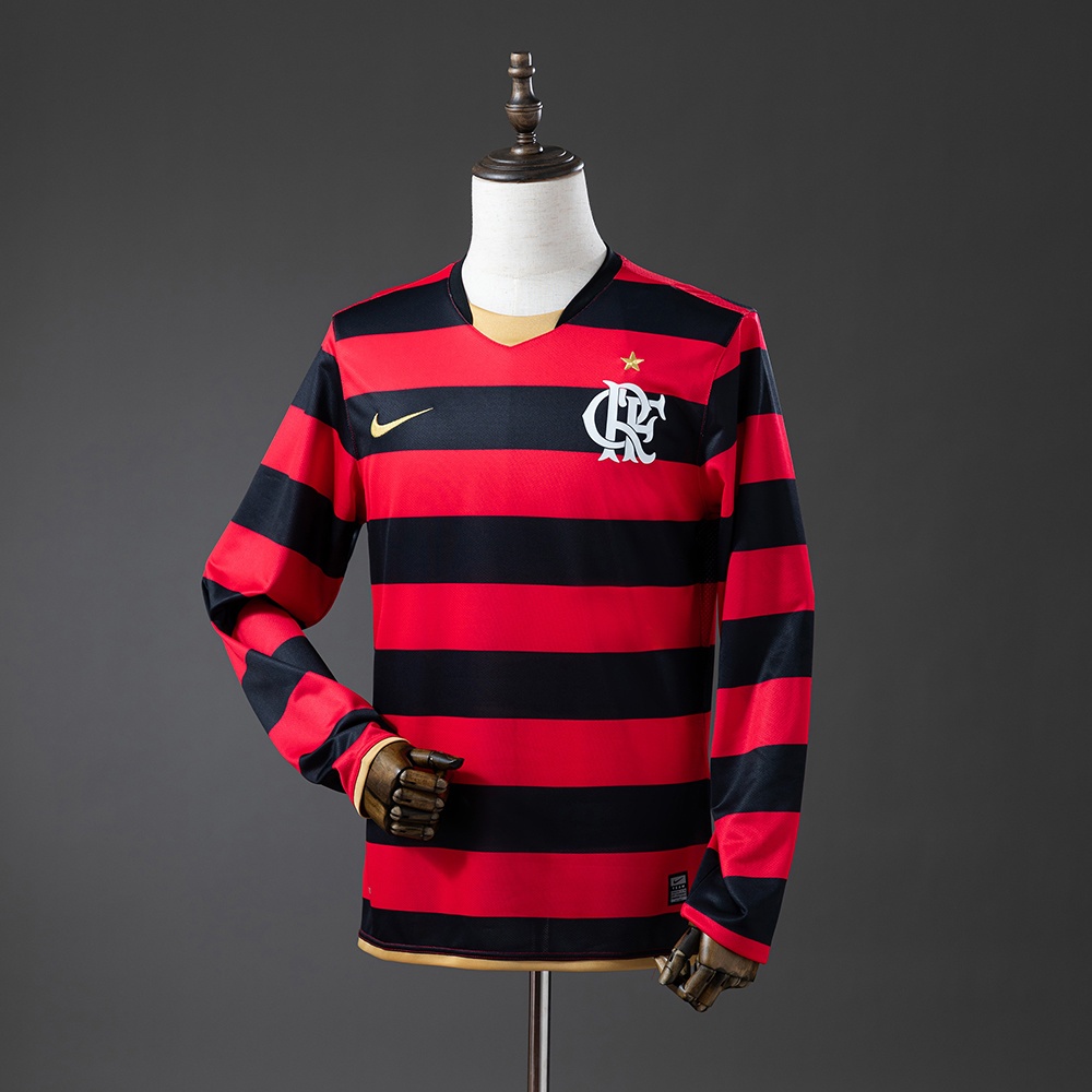 JER-11441_1 Flamengo 08/09 Home Long Sleeve Retro Jersey - 图片 1