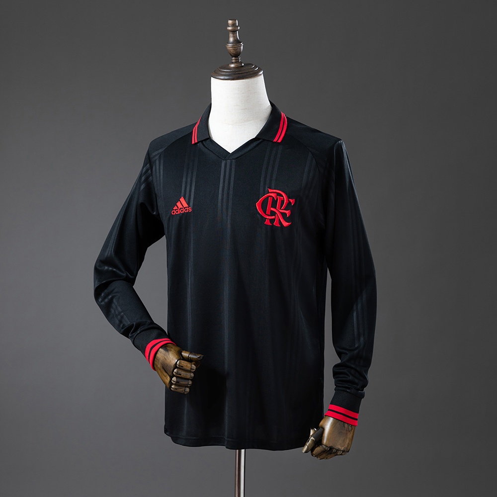 JER-11442_1 Flamengo 2019/20 Black Classic Edition Long Sleeve Retro Jersey - 图片 1