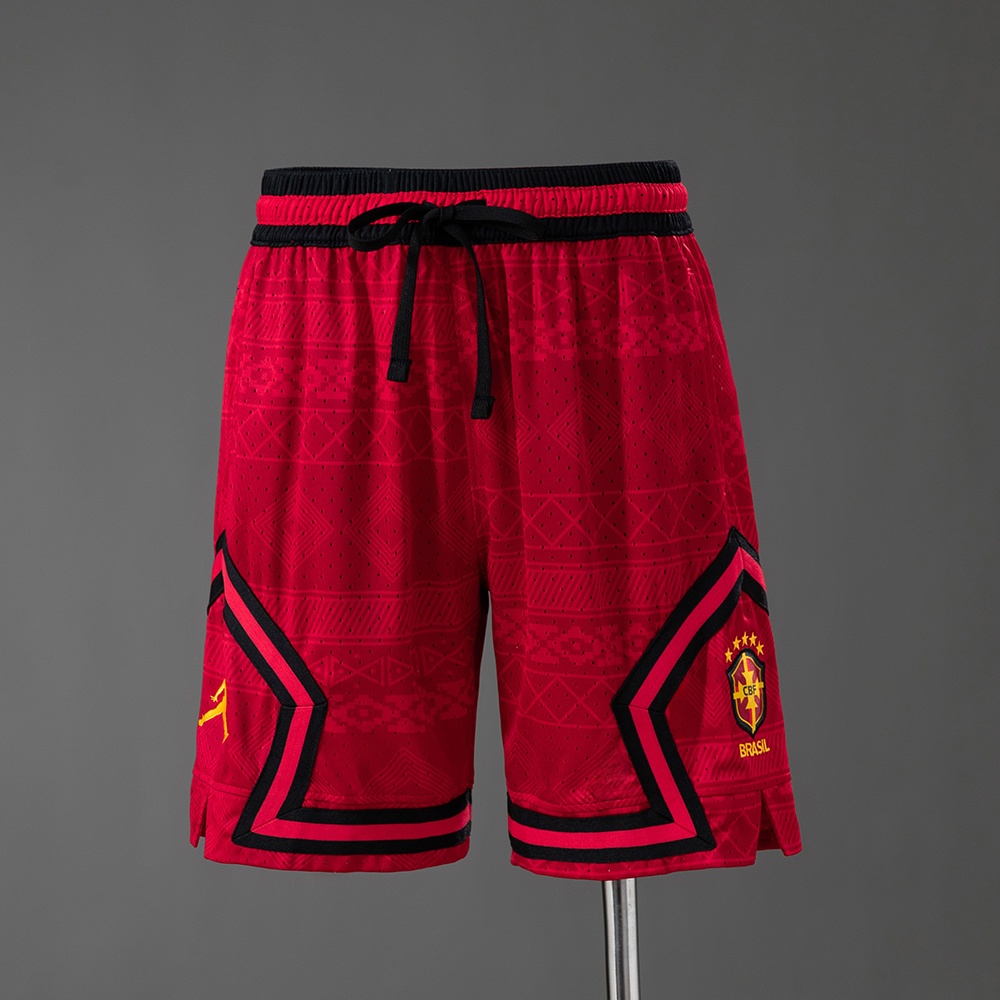 JER-11497_1 Brazil 2026 Basketball Shorts Red - 图片 1