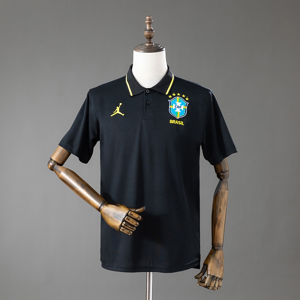 JER-11583_1 Brazil 2026 Polo Black Jersey S-XXL - 图片 1